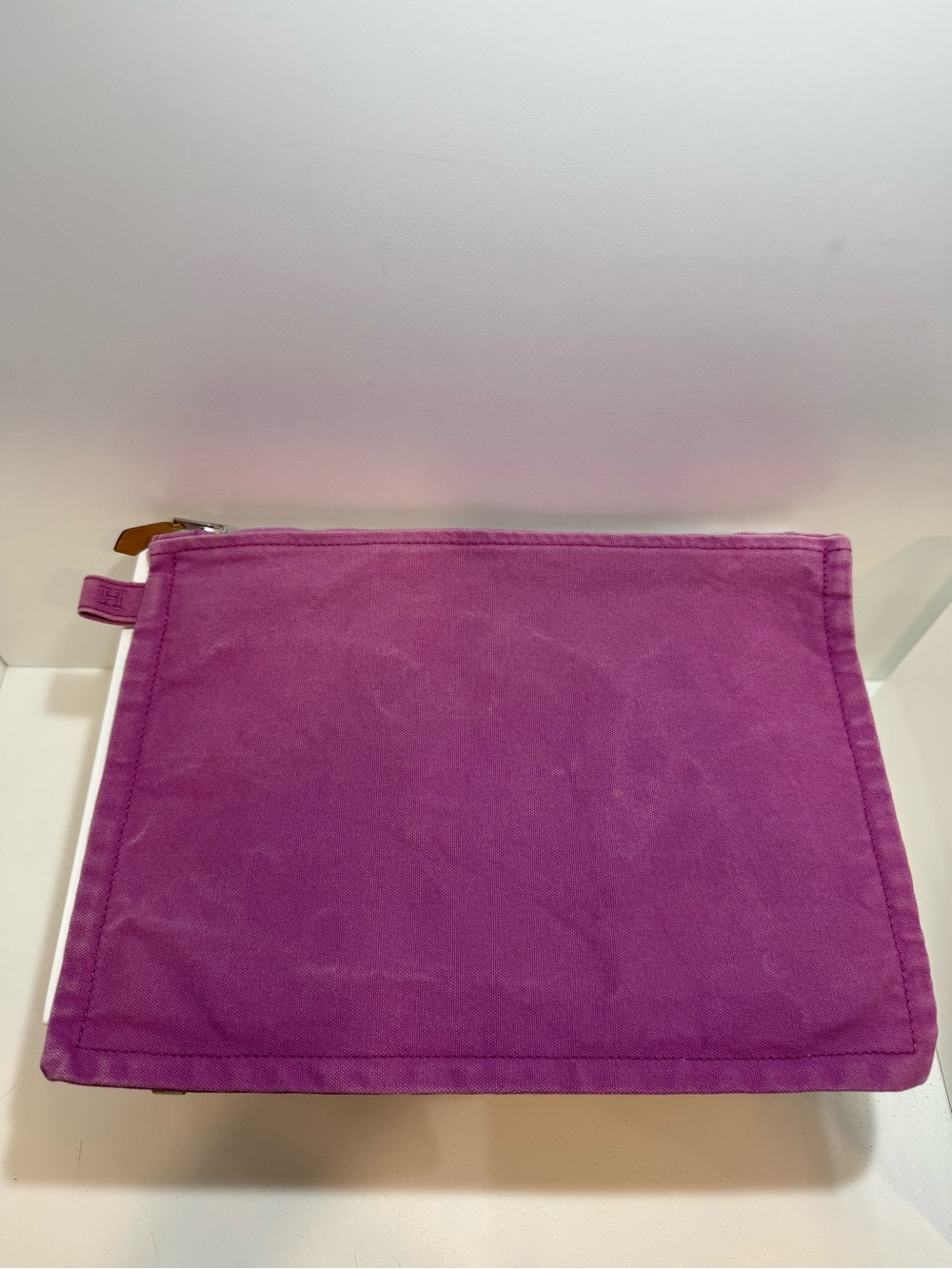 Hermès Purple Canvas Zip Pouch